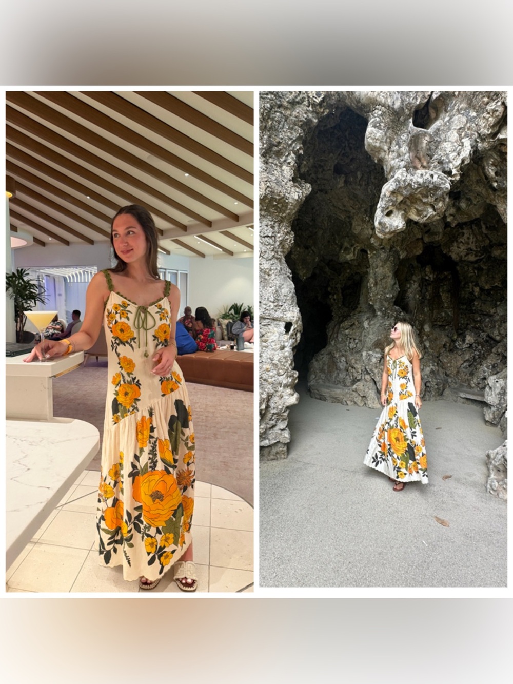 FARM Rio Cream Maxi Dress with Bold Yellow Floral Print - Picture 3 of 10